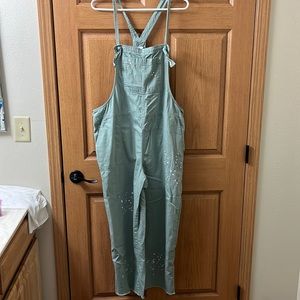 Aerie Paint Splattered Overalls